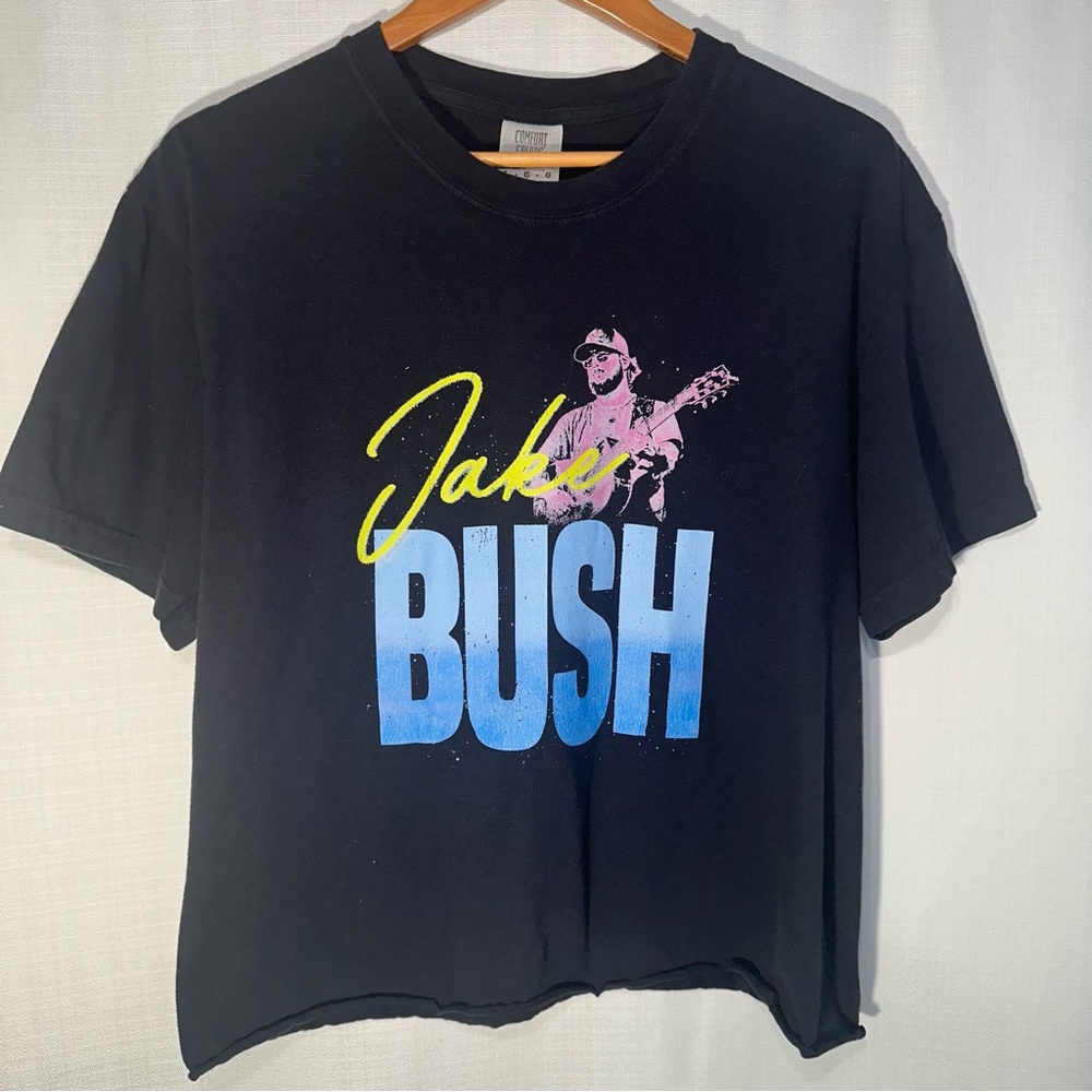 Comfort Colors Jake Bush Retro Graphic Tee Cut Off Crop Large